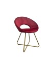 Set 2 poltroncine da salotto Etere velluto rosso e gambe oro