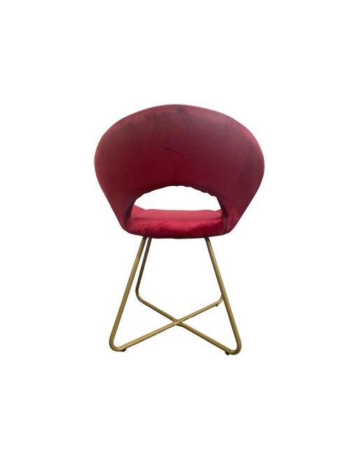 Poltroncina da Salotto Etere Velluto Rosso e Gambe Oro Prezzo