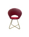 Set 2 poltroncine da salotto Etere velluto rosso e gambe oro