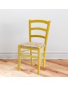 Set 2 sedie in legno di faggio con seduta paglia Venezia colore anilina giallo