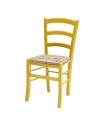 Set 2 sedie in legno di faggio con seduta paglia Venezia colore anilina giallo