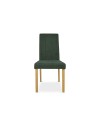 Set 2 Sedie imbottita struttura in legno rovere e tessuto verde con cuciture verticali Tom