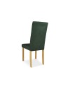Set 2 Sedie imbottita struttura in legno rovere e tessuto verde con cuciture verticali Tom