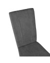 Set 2 Sedie imbottite struttura in legno e tessuto grigio con cuciture verticali Tom