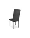 Set 2 Sedie imbottite struttura in legno e tessuto grigio con cuciture verticali Tom