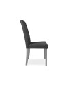 Set 2 Sedie imbottite struttura in legno e tessuto grigio con cuciture verticali Tom