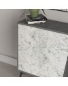 Madia 2 ante Fiona 150x35,6x82H colore bianco effetto marmo carrara e grigio