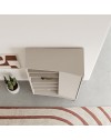 Libreria Frem con frontale curvo, anta e vani a giorno in finitura cashmere 74x37x175H