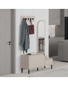 Mobile ingresso Mila con scarpiera specchio e ganci appendiabiti colore cashmere