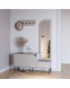 Mobile ingresso Mila con scarpiera specchio e ganci appendiabiti colore cashmere