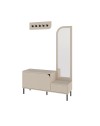 Mobile ingresso Mila con scarpiera specchio e ganci appendiabiti colore cashmere
