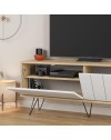 Porta tv Picadilly struttura rovere con 2 ante a ribalta bianche 139.6x35.6x57.5H