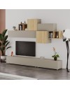 Parete attrezzata colore cashmere e rovere Tromen 260 cm