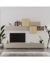Parete attrezzata colore cashmere e rovere Tromen 260 cm