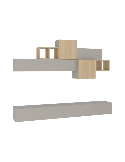 Parete attrezzata colore cashmere e rovere Tromen 260 cm