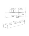 Parete attrezzata colore cashmere e rovere Tromen 260 cm