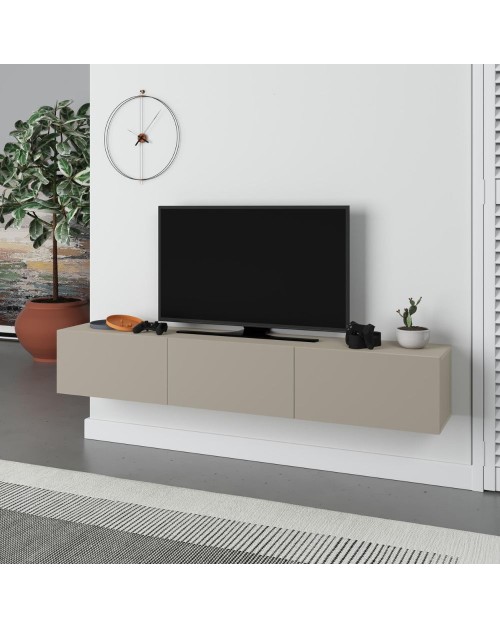 Mobile porta Tv sospeso 3 ante a ribalta Francy colore cashmere 180x30x30H