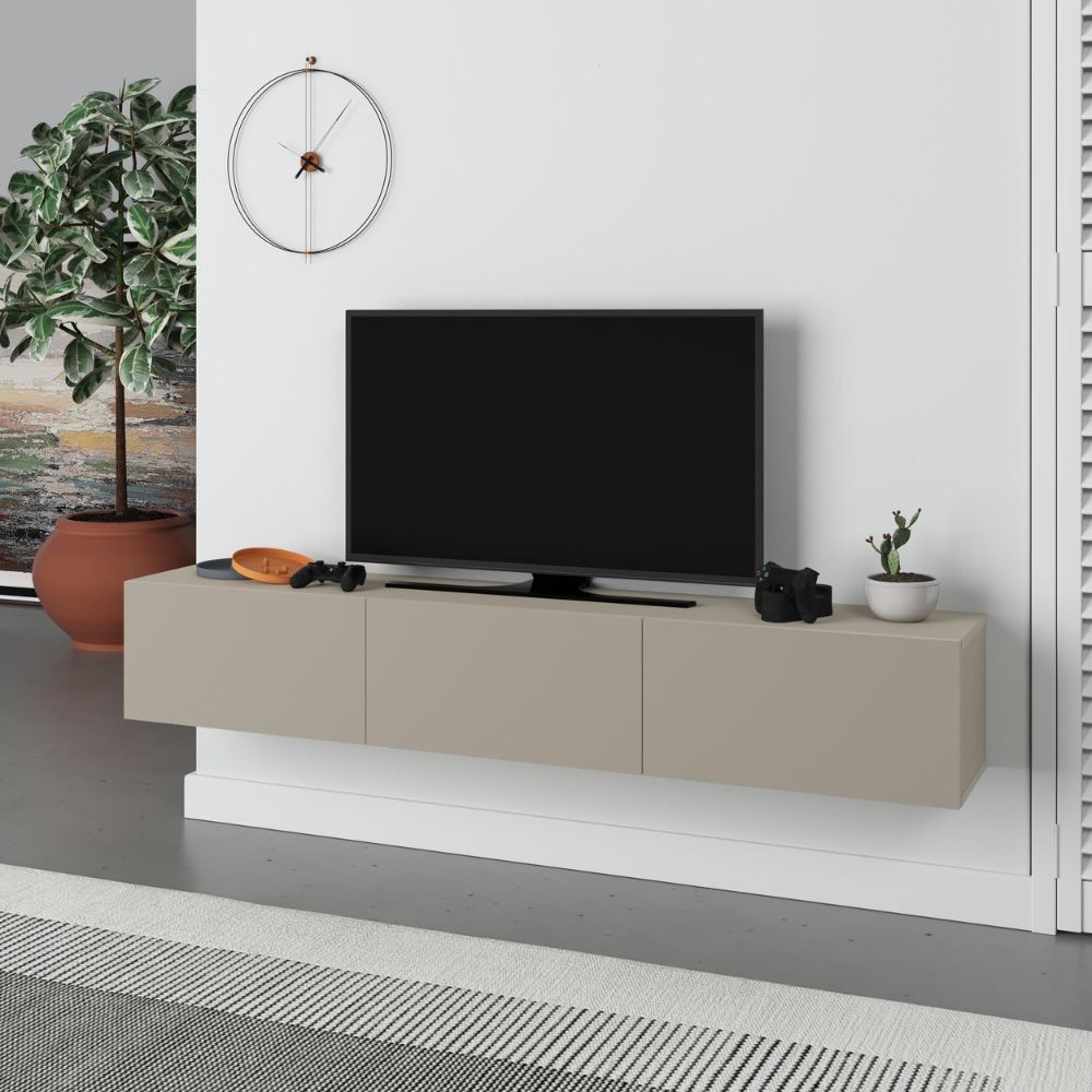 Mobile porta Tv sospeso 3 ante a ribalta Francy colore cashmere 180x30x30H