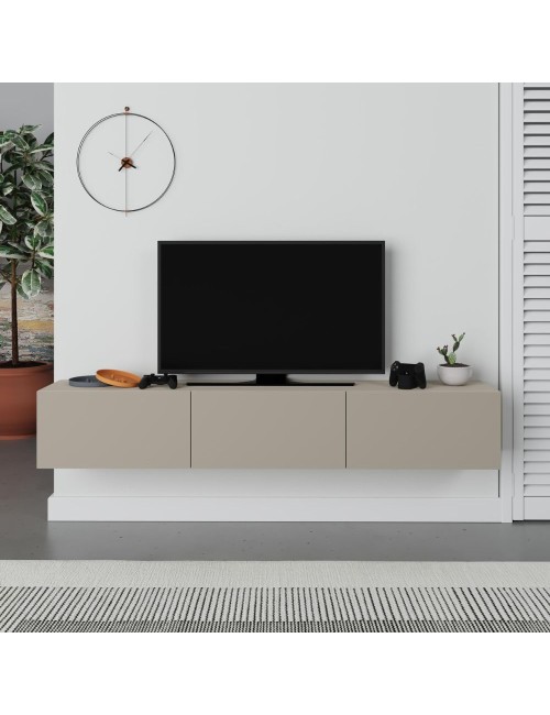 Mobile porta Tv sospeso 3 ante a ribalta Francy colore cashmere 180x30x30H