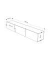 Mobile porta Tv sospeso 3 ante a ribalta Francy colore cashmere 180x30x30H