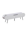 Mobile porta tv capsule con due ante a ribalta e ripiani laterali colore bianco 195 cm