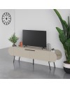 Mobile porta tv capsule con due ante a ribalta e ripiani laterali colore cashmere 195 cm
