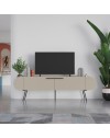 Mobile porta tv capsule con due ante a ribalta e ripiani laterali colore cashmere 195 cm