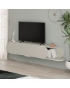Mobile porta tv sospeso Tone con anta a ribalta e vano a giorno colore cashmere
