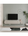 Mobile porta tv sospeso Tone con anta a ribalta e vano a giorno colore cashmere