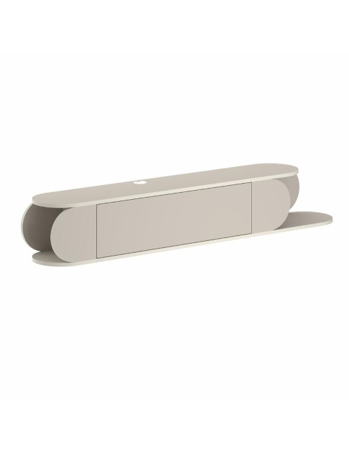 Mobile porta tv sospeso Tone con anta a ribalta e vano a giorno colore cashmere
