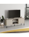 Porta TV Frem con frontale curvo 2 ante e vani a giorno in finitura cashmere 150x40x55H