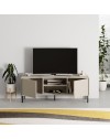 Porta TV Frem con frontale curvo 2 ante e vani a giorno in finitura cashmere 150x40x55H