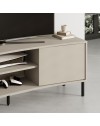 Porta TV Frem con frontale curvo 2 ante e vani a giorno in finitura cashmere 150x40x55H