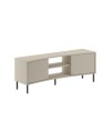 Porta TV Frem con frontale curvo 2 ante e vani a giorno in finitura cashmere 150x40x55H