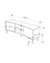 Porta TV Frem con frontale curvo 2 ante e vani a giorno in finitura cashmere 150x40x55H