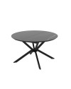 Tavolo rotondo allungabile Dobok piano effetto marmo nero con dettagli oro lucido 126x126x76H