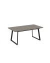 Tavolo allungabile Lavinya piano grigio cemento e gambe in metallo nero 170x90x75h