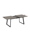 Tavolo allungabile Lavinya piano grigio cemento e gambe in metallo nero 170x90x75h