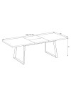 Tavolo allungabile Lavinya piano grigio cemento e gambe in metallo nero 170x90x75h