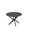 Tavolo rotondo allungabile Diano nero ardesia con gambe nere in metallo 110x110x76H