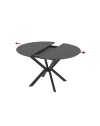 Tavolo rotondo allungabile Diano nero ardesia con gambe nere in metallo 110x110x76H