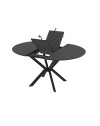 Tavolo rotondo allungabile Diano nero ardesia con gambe nere in metallo 110x110x76H