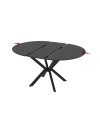 Tavolo rotondo allungabile Diano nero ardesia con gambe nere in metallo 110x110x76H