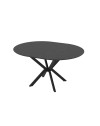 Tavolo rotondo allungabile Diano nero ardesia con gambe nere in metallo 110x110x76H