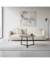 Tavolino da salotto Klint con piano effetto marmo nero arabesque e gambe nere