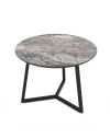 Tavolino da salotto Klint con piano effetto marmo nero arabesque e gambe nere