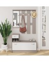 Mobile ingresso con specchio Rudolf colore tortora e bianco