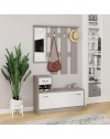 Mobile ingresso con specchio Rudolf colore tortora e bianco