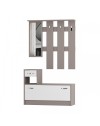 Mobile ingresso con specchio Rudolf colore tortora e bianco