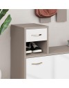 Mobile ingresso con specchio Rudolf colore tortora e bianco